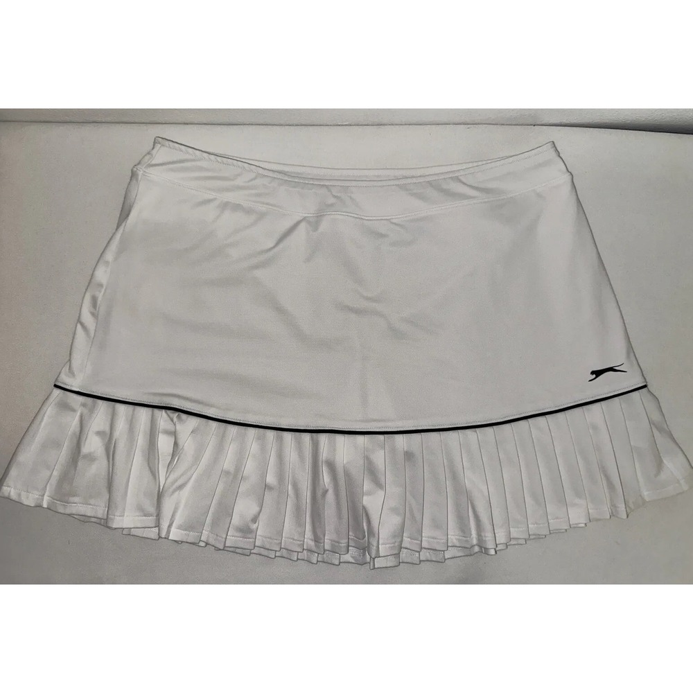 Slazenger Pull On A-Line Pleated Tennis Skirt Skort Women's Large White (Shorts)
